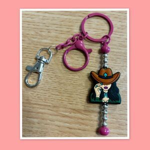 Beaded Charm Keychain, Western Charm Keychain, Western Style Keychain